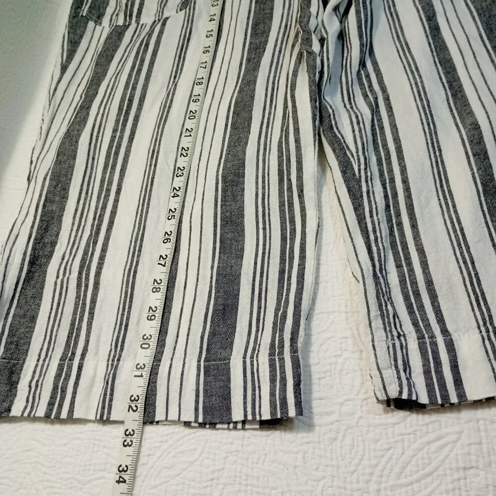 Land N Sea Cropped Pants Linen Blend  Size 2X Striped Drawstring Waist Women’s - Picture 8 of 8